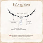 Beaded Necklaces for Women with Baroque Pearl, Turquoise Amethyst Lapis lazuli Tiger Eye Handmade Boho Bead Choker Necklace, Natural Stone Summer Jewelry Birthday Mother Gift for Women - color: Black agate