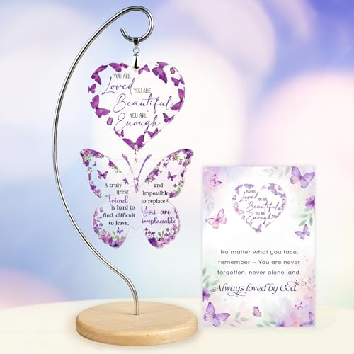 Friend Friendship Gifts for Women - Purple Butterfly Birthday Gift - Christian Gifts for Women - Religious Gift - Butterflies Desk Decor for Best Friends Female - Religious Gift - color: 18 - Friend Butterfly