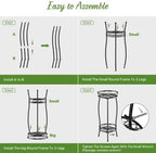 H HOMEXIN Plant Stand Indoor Outdoor, 2 Tier Metal Tall Planter Stand 26.5" Flower Stand Holder Heavy Duty Rustproof Plant Shelf Rack for Corner Garden Patio Lawn Balcony office