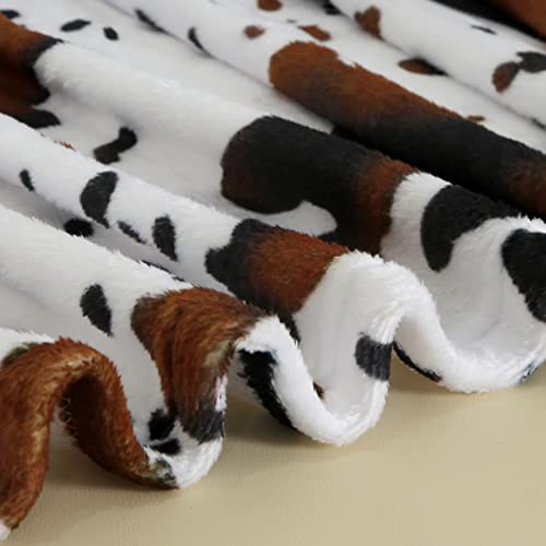 MACEVIA Flannel Fleece Throw Blanket for Couch, Cow Print Blanket for Adult, Fuzzy Cozy Comfy Super Soft Fluffy Plush Cowhide Blanket for Bed Sofa 260GSM, Suitable for All Seasons (Cow-01,50x60inches) - color: Cow Print-01, size: Flannel Fleece (50x60 IN)