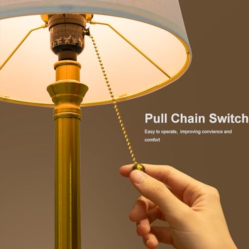 Oneach 19.5" Gold Table Lamp Set of 2, Small Bedside Table Lamps with USB A+C Charging Ports, Pull Chain Switch, Brass Modern Nightstand Lamps for Living Room, Bedroom, Nursery - color: Gold USB-2Pack