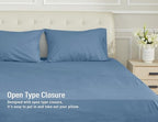 Sunflower Queen Pillowcases Set of 2, 100% Cotton Queen Pillow Cases 2, 20×30 inches Copen Blue, Soft and Breathable - color: Copen Blue, size: Queen (20"x30")