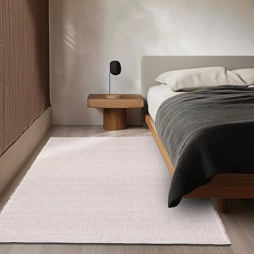 Super Area Rugs 4x6 Cotton Jute Rug for Boho Living Rooms - Farmhouse Style Bedroom Rug - Soft Natural Fiber Rug for Home Office Use - color: Neutral, size: 4' x 6'