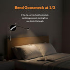 LEPOWER Clip on Light/Reading Light/Book Lights/Desk Lamp Color Changeable/Night Lights Clip on for Desk, Bed Headboard and Computers, Adapter Included, Silver - color: Silver