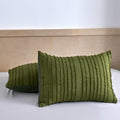 Standard Pillow Shams 2 Pack, Standard Size Pillowcases, Soft Microfiber Geometric Striped Tufted Pillow Covers with Envelope Closure, Green, 20x26 Inches - color: Green-stripe, size: Standard(20*26)