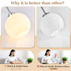 MQMQA 2 Pack Globe Pendant Lights, Mid Century Brushed Nickel Pendant Light Fixtures, Globe Pendant Lights Kitchen Island with Milk Glass Shade Hanging Fixture for Dining Room (Bulbs not Included) - color: Brushed Nickel + Milky White Glass 2 Pack