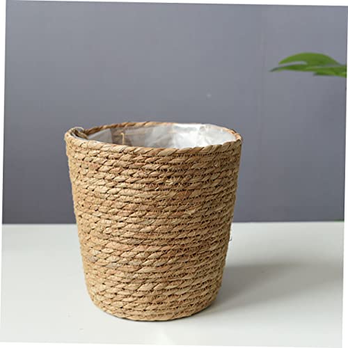 BESPORTBLE Planter Straw Woven Basket Plant Vase Liner for Home Decor Centerpiece