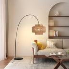 Boho Rattan Lamp Shades for Pendant Light Chandelier Floor Lamps Replacement,Rustic 3-Tier Drum Lamp Shade with Hand-Woven Rattan for Living Room Kitchen Dining Room Office Hotel. - size: style B