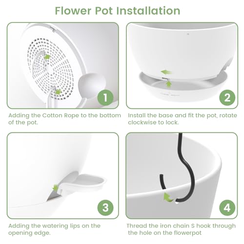3 Pack 10 Hanging Flower Pots with Chains Self Watering Plastic Planters for Indoor Outdoor Plants, Sturdy Triangular Iron Chain Design for Garden PorchPlastic Hanging Flower pots (3, White) - color: White