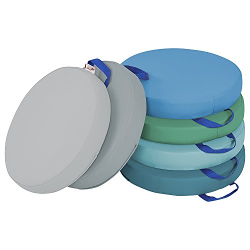 ECR4Kids SoftZone Floor Cushions, Round, Flexible Seating, Contemporary, 6-Piece - color: Contemporary