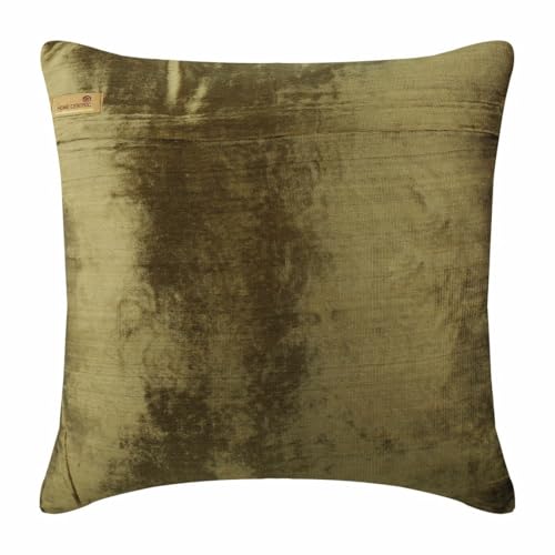 The HomeCentric Cushion Cover, Sage Green Zippered Throw Pillow Covers 16x16 inch (40x40 cm) Velvet Pillow Covers, Abstract, Medallion, Contemporary Designer Pillow Easter - Circle of Peace - color: 31. Sage Green (Circle of Peace), size: 16" x 16" (Pack