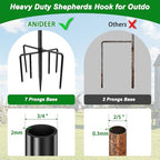 ANIDEER 60" Shepherds Hooks for Outdoor, Heavy Duty Bird Feeder Pole for Hummingbird Feeder, Hanging Lantern, Shepherds Hook for Bird Feeders for Outside with 7 Prongs Base,1 Pack - size: 60 Inch, style: 1 Pack