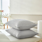 WARMDERN Grey Pillow Covers Queen Standard Pillow Cases Soft Microfiber Pillow Cases Set of 2 Boho Textured Pillowcase with Envelope Closure(Grey, Queen/Standard 20x26 Inches) - color: Gray, size: 20" x 26" (Pack of 2)
