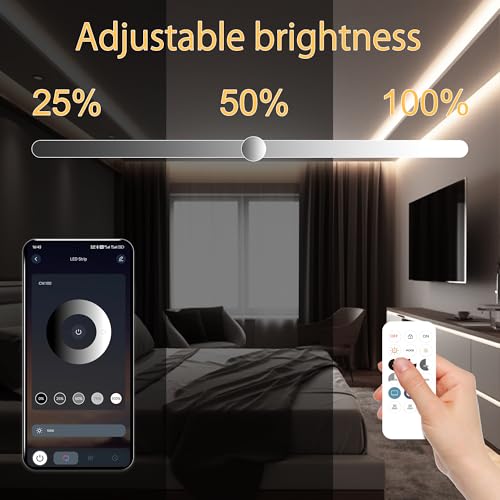 AXMOTUT 32.8ft COB LED Strip Light White, High Bright LED Strips with 320LEDs, RF Remote and UL Power Supply, 4000K Dimmable LED Lights for Bedroom,Kitchen, DIY Home Decoration, 2 Rolls of 16.4ft - color: Natural White 4000K, size: 32.8FT