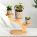 3 Tiered Desk Plant Stand Bamboo Tree Plant Shelf Tabletop Succulent Herb Stand Desktop Plant Stand Indoor Plant Rack for in Living Room Office Decoration (3 Tiered) - size: 3 Tiered