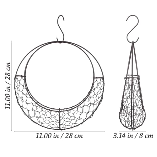 Angoily Moon Shape Wire Wreath Hanging Basket 11.02 Inch S Shape Plant Holder for Indoor Outdoor Patio Garden Succulents Flowers Decor