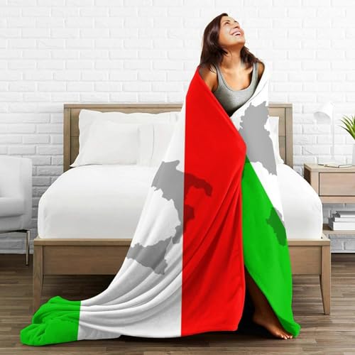 HGOD DESIGNS Italian Flag Flannel Fleece Bed Blanket Throw Blanket Lightweight Cozy Plush Blanket for Bedroom Living Rooms Sofa Couch 50"x60" - color: Italian Flag, size: 50x60 inch