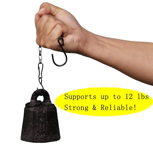 Chain for Hanging Plants,11 Inch Black Hanging Chain, Small Hanging Basket Chain Kits with Hooks for Bird Feeder Hanging Basket Extender Porch Wind Chime (Black, 11 Inch-6PCS) - color: Black, size: 11 Inch-6PCS