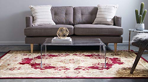 Unique Loom Versailles Collection Area Rug - Charles (5' 3" x 8' Rectangle Red/Cream) - color: Burgundy/ Ivory, size: 5'3" x 8' (Rectangular)