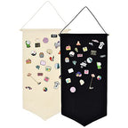 2pcs Cotton Canvas Wall-Mounted Brooch,Wall Hanging Jewelry Display Storage Set for Pin and Brooch Collections(A) - color: A