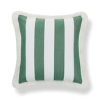 Hofdeco Premium Coastal Hampton Outdoor Performance Throw Pillow Cover Only, 20"x20" Water Repellent, UV and Fade Resistant for Backyard, Couch, Poolside, Green Woven Beach Stripes - color: Green Beach Stripes 20"x20"