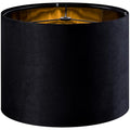GO&SO Black Velvet Lamp Shades Set of 1 Large Drum Lampshades -16" Top x 16" Bottom x 10" High(Spider) Traditional Fabric Lamp Shade for Table Lamps - Replacement Lampshade - Assembly Required - color: Black-Velvet, size: 16*16*10 inch-1 Pack