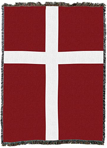 Pure Country Weavers Danish Denmark Flag Blanket - Gift Tapestry Throw - Woven from Cotton - Made in the USA (72x54) - color: Denmark, size: 72" x 54"