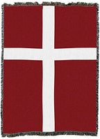 Pure Country Weavers Danish Denmark Flag Blanket - Gift Tapestry Throw - Woven from Cotton - Made in the USA (72x54) - color: Denmark, size: 72" x 54"