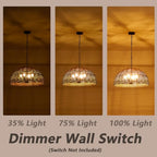 OCIOC Rattan Pendant Lighting, 23.6" Kitchen Island Hanging Light Fixtures,Large Boho Hand-Woven Chanderlier, E26 Farmhouse Retro Ceiling Chandelier 4-Lights For Dining Room Kitchen Island Living Room - size: 23.6" 4-Light