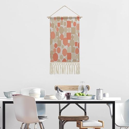 FekiLoot Beige Coral Multicolor Wall Painting Fashion Wall Art Popular Wall Hanging Exquisite Wall Decor Natural Tapestry Home Decoration Fringe Wall Decor For Living Room Bedroom Macrame Wall Art