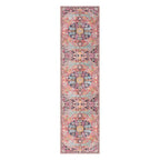 Lahome Reine Boho 2'8"x10' Washable Hallway Kitchen Runner Rugs with Rubber Backing, Bohemian Non-Slip Soft Kitchen Runners, Non-Shedding Stair Carpet Runner for Hall Bathroom, Fuchsia/Multi - color: Fuchsia/Multi, size: 2'8" x 10' (Runner)