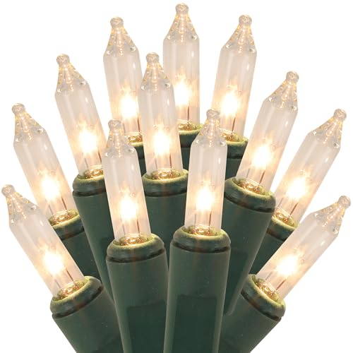 Clear Christmas String Lights, 100 Count, Incandescent Mini Christmas Lights, Connectable Xmas Tree Light for Indoor Outdoor Garland Birthday Holiday Wedding Festival Party - color: Clear Warm White