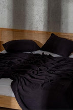 Muslin Blanket - Pure 100% Turkish Cotton Airy Soft Light Versatile Gauze Throw Blanket for Bed, Couch, Sofa (Black, Queen XL Size (95" x 95" inch)) - color: Black, size: Queen XL Size ( 95" x 95" inch )