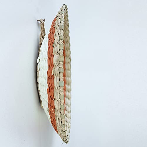 Ochine Woven Wall Basket Set Hanging Seagrass Baskets Boho Wall Basket Decor Wall Hanging Baskets Wicker Rattan Wall Decor Decorative Handmade Round Woven Wall Sculptures for Living Room Bedroom 20CM - color: B, size: 20CM