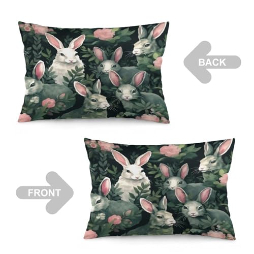 Pillows & Pillow Covers Watercolor Bunnies Pillow Case Spring Easter Farmhouse Decor Cushion Cover Pillow Case Sofa Living Room Bedroom Dormitory Decoration 16 "x24 - color: Pattern-8, size: 24" x 16" (Pack of 1)