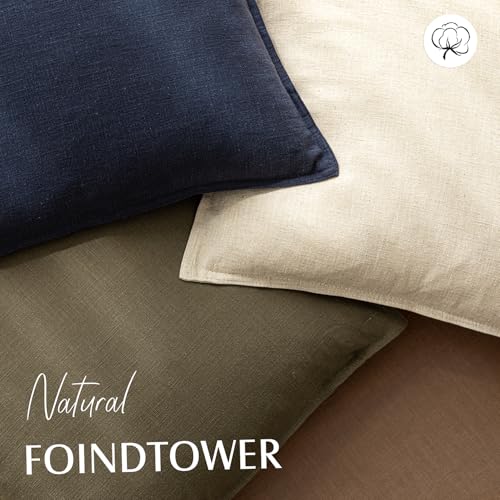 Foindtower Pack of 2, Decorative Linen Solid Throw Pillow Covers Soft Accent Cushion Case Boho Farmhouse Pillowcase for Chair Couch Sofa Bedroom Living Room Home Decor 16 x 16 Inch Light Khaki Brown - color: Brick, size: 16" x 16" (Pack of 2)