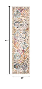 SAFAVIEH Madison Collection Runner Rug - 2'3" x 8', Cream & Multi, Boho Chic Distressed Design, Non-Shedding & Easy Care, Ideal for High Traffic Areas in Living Room, Bedroom (MAD611B) - color: Cream/Multi, size: 2'3" x 8' (Runner)