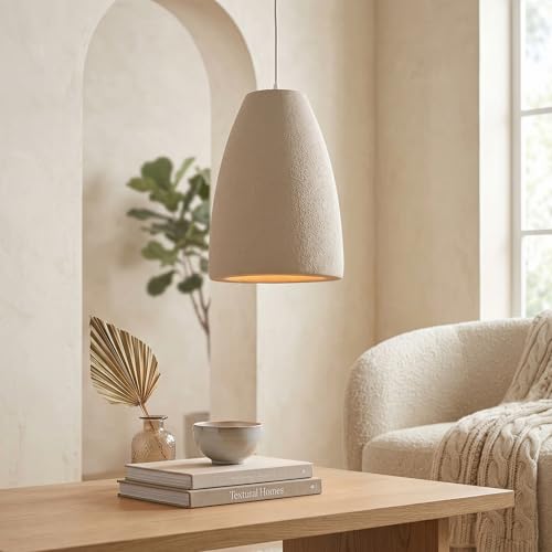 JAYMP Wabi Sabi Pendant Light for Dining Room Kitchen Island Light Hallway Restaurant Hanging Lamp E26 Base Japanese Style Wine Bottle Shape Lighting Fixture, 1 Pack (Light Brown,A Shape, D35×H51cm) - color: Light Brown,A, size: D35×H51cm