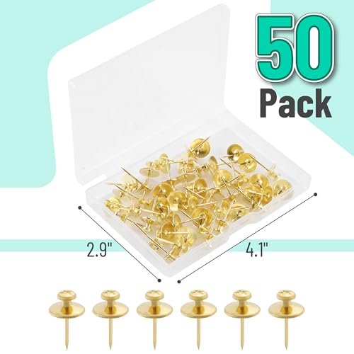 Mr. Pen Double Headed Picture Nails - 50 Pack, Gold, Tacks for Wall Hangings - color: Gold, size: 50 Pack