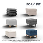PAULATO BY GA.I.CO. Ottoman Cover Pouf Slipcover 1-Piece Stretch Cotton Stool Slipcovers for Kids Protective and Soft Ottoman Slip Cover Eco-Friendly Furniture Protector - Fuco Cotton - Sage Green