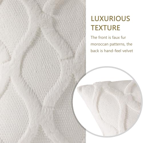 decorUhome Summer Set of 4 Throw Pillow Covers 16x16 Inch, Neutral Decorative Soft Plush Faux Wool Couch Pillow Covers, Farmhouse Pillow Cases for Living Room Bed Sofa (Cream/Khaki) - color: Cream Khaki, size: 16" x 16" (Pack of 4)