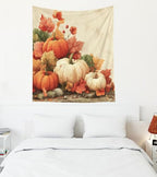 EMMTEEY Autumn Tapestry Pumpkins with Maple Ceiling Tapestry 50X60 Vertical Wall Art for Bedroom Living Room Fall Backdrop - color: Fall-6, size: 50"L x 60"W