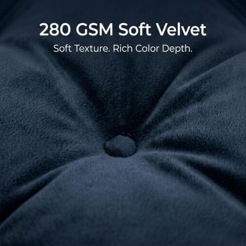 Floor Pillows for Adults Set of 2, Soft Velvet Floor Cushions for Sitting, Square Tufted Floor Pillow Set for Reading Nook, Living Room, Bedroom, 22 x 22 Inch, Navy - color: Navy, size: 2pack