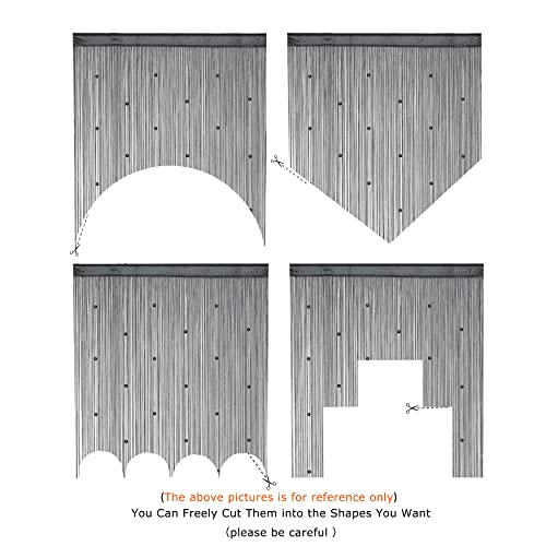 YaoYue Beaded Curtain Door String Curtains for Doorway Tassels Beads Hanging Fringe Hippie Room Divider Window Hallway Entrance Wall Closet Bedroom Privacy Decor (39×79in/100×200cm, Grey) - color: Grey, size: 39"W x 79"L (Pack of 1)
