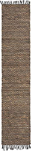 Unique Loom Braided Jute Collection Area Rug - Assam (2' 2" x 10' Runner, Black/ Natural) - color: Black/Natural, size: 2'2" x 10' (Runner)