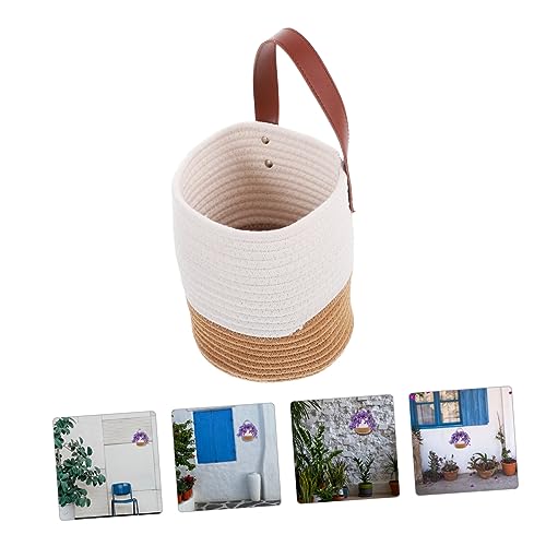 Boho Decor Wall Hanging Woven Basket Planters for Indoor Plants Rustic Hanging Flower Pot Basket