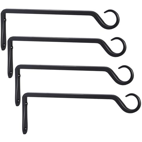 AILIN YELOKIE 12inch 4 Pack Plant Hanger, Sturdy Hanging Plant Hangers Outdoor, Bird Feeder Hanger for Bird Feeders, Planters, Lanterns, Wind Chimes Indoor Outdoor, Upgrade Black - color: Black, size: 12in-4-Black