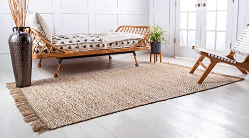Unique Loom Braided Jute Collection Area Rug - Assam (2' x 3' 1" Rectangle, Natural/ Ivory) - color: Natural/Ivory, size: 2' x 3'1" (Rectangular)