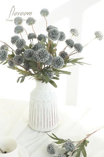 Floroom 5pcs Dusty Sage Green Faux Silk Mums Artificial Flowers, Bulk Fake Small Mini Chrysanthemums with Stems for DIY Wedding Centerpieces Floral Arrangements Vase Fillers Home Decorations - color: Dusty Sage Green, size: 5pcs