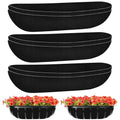 Riare 6 Pack 24 Inch Black Felt Window Box Liners- Fabric Trough Planter Basket Liners Replacement, Non-Woven Hanging Plant Liner for Wall Hanging Basket, Garden Fence Railing (Avoid Bird Nesting) - size: 24inch